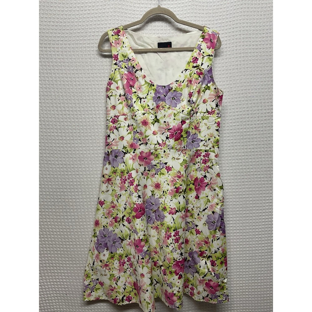 Vtg Scarlett Floral Crew Neck Sleeveless Dress Size 7/8 Multicolor Cottagecore